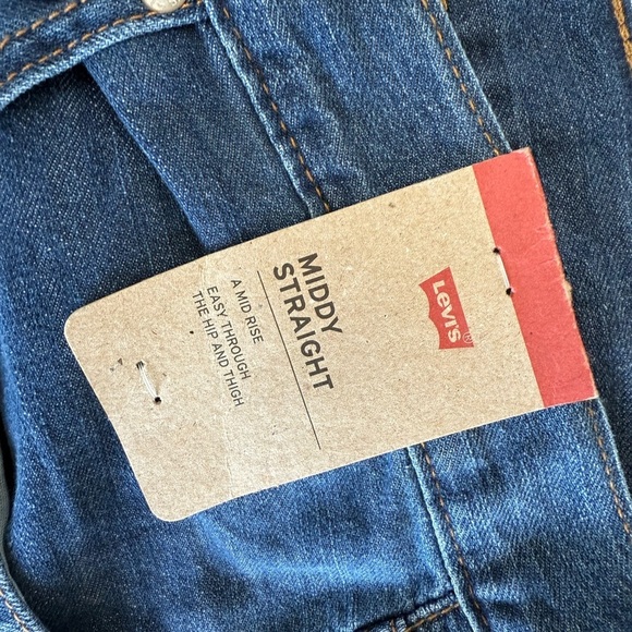 Levis Middy Straight Leg Jeans 30 X 30 Blue Womens Mid Rise NEW. 1112 - Picture 3 of 5